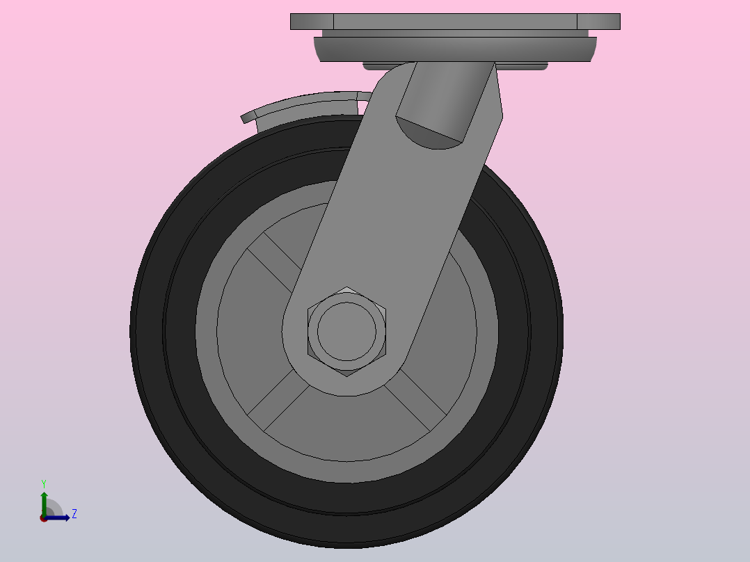 S13-01A-125-402B中重型轮[S13-01A-150-402B]脚轮左视图