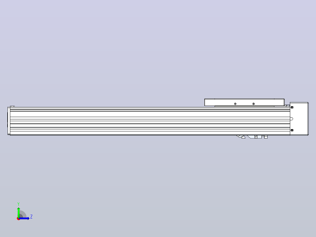 滚珠丝杠直线轴带导轨全封闭TPA-HCR-120D-1610C-L400-MR-C-P40-N3左视图