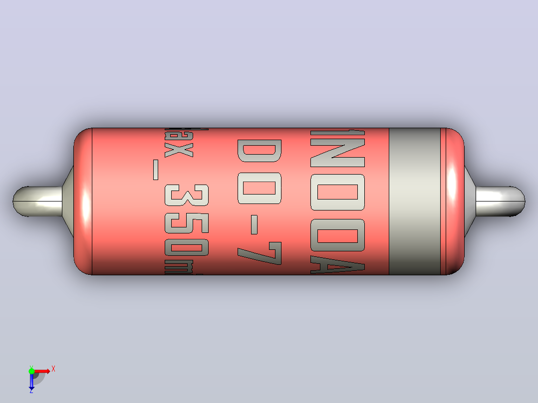 轴向二极管外壳DO-7_Max_350mil_rev1.0.zip.zip俯视图