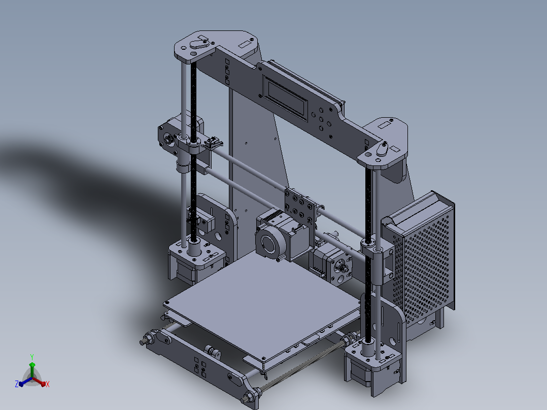 3D打印机三维设计主视图