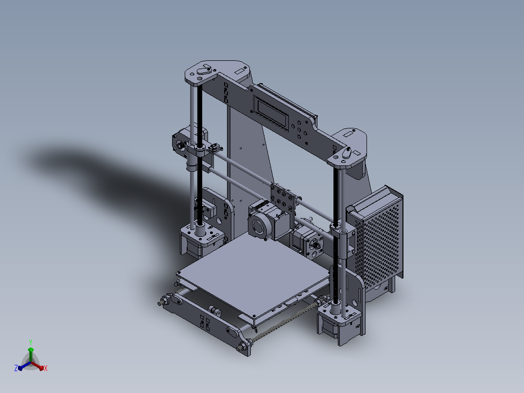3D打印机三维设计正等轴测图