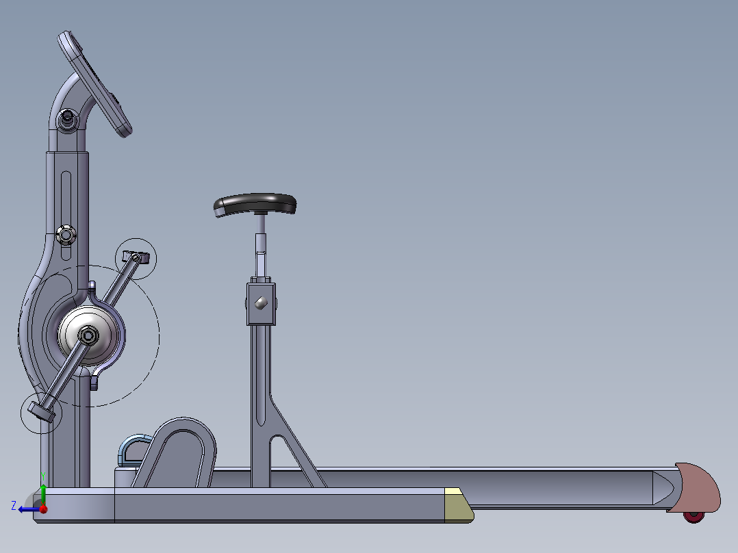 自发电多功能健身器(sw+cad+说明书)右视图