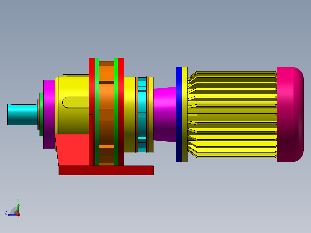 BWED33-90-2.2KW-4极摆线针轮电机右视图