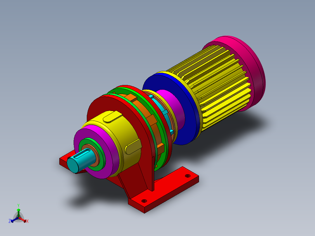 BWED33-90-2.2KW-4极摆线针轮电机正等轴测图