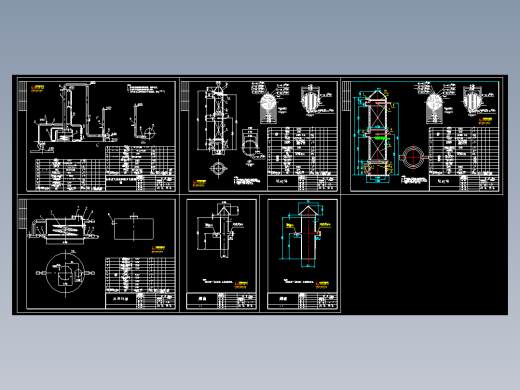 含萘废气处理流程 吸收塔 洗油储槽 烟囱等图纸