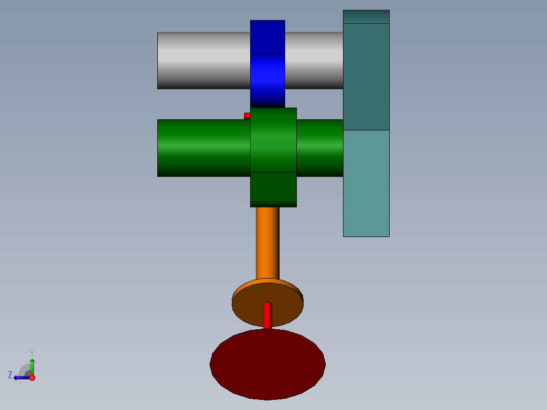 标记凸轮阀右视图