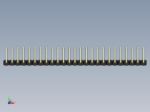 彩色公排针 100mil 2.54mm 系列-DS1022_black_25p_100mil_TypeU_rev1.0前视缩略图
