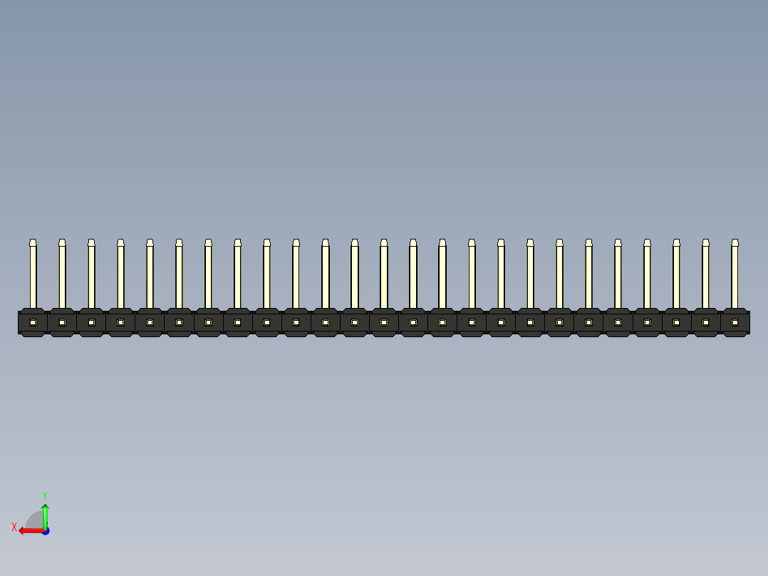 彩色公排针 100mil 2.54mm 系列-DS1022_black_25p_100mil_TypeU_rev1.0后视图