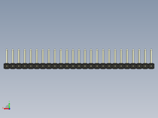 彩色公排针 100mil 2.54mm 系列-DS1022_black_25p_100mil_TypeU_rev1.0后视缩略图