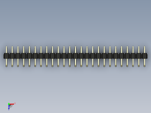 彩色公排针 100mil 2.54mm 系列-DS1022_black_25p_100mil_TypeU_rev1.0俯视缩略图