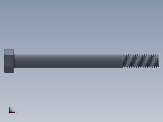 UNC 六角螺栓-Hex Bolt 0.375-16 x 4.SLDPRT前视缩略图