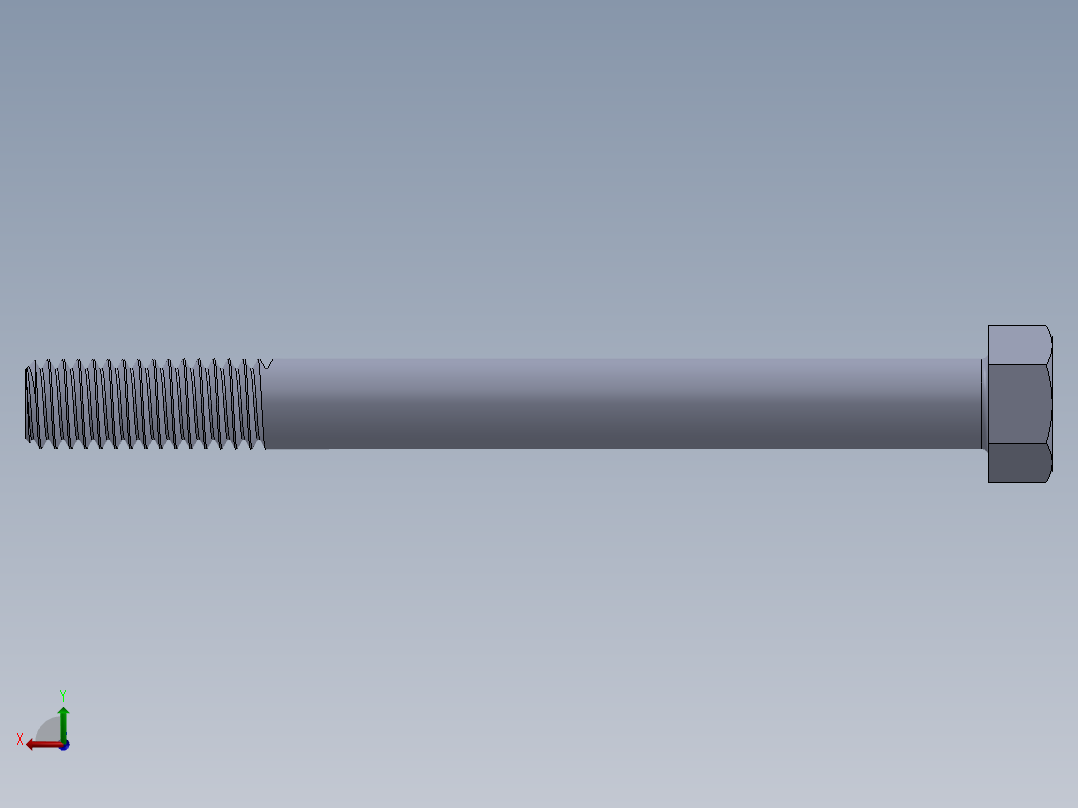 UNC 六角螺栓-Hex Bolt 0.375-16 x 4.SLDPRT后视图