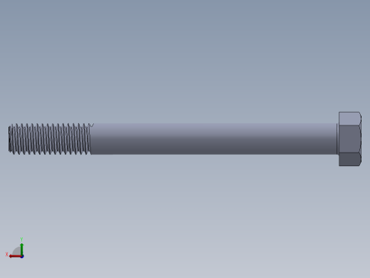UNC 六角螺栓-Hex Bolt 0.375-16 x 4.SLDPRT后视缩略图