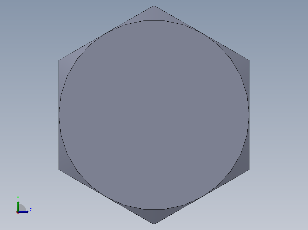 UNC 六角螺栓-Hex Bolt 0.375-16 x 4.SLDPRT左视图