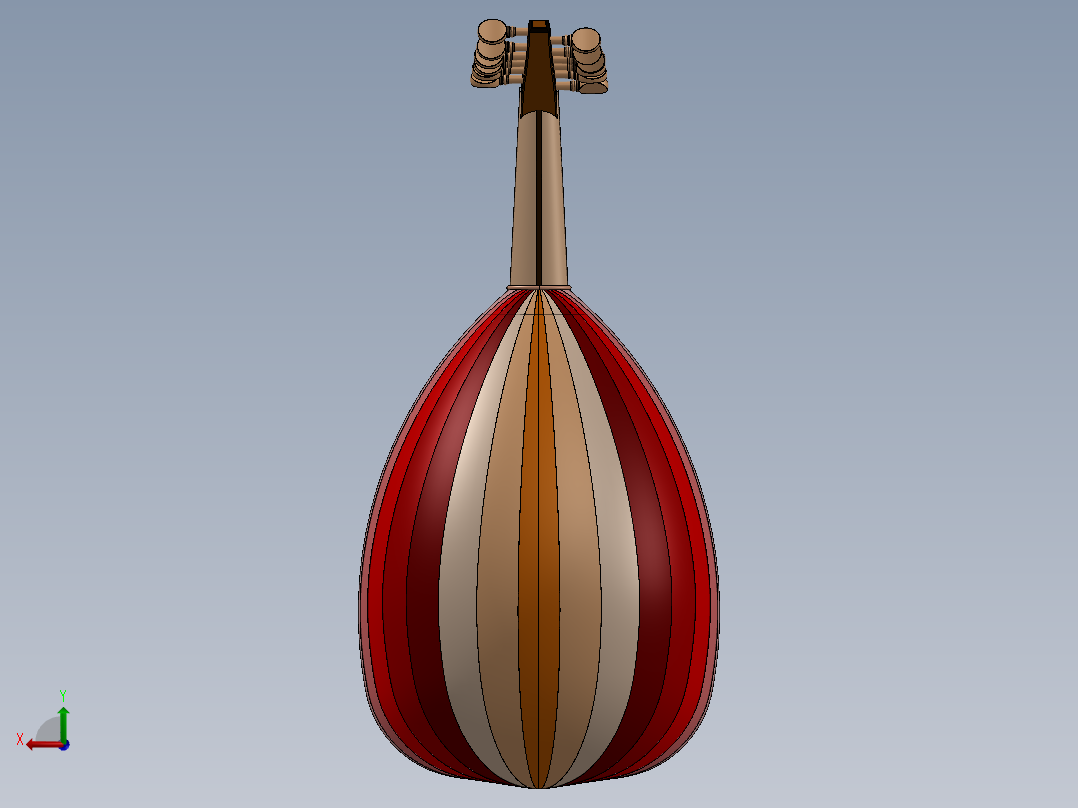 响亮的乐器后视图