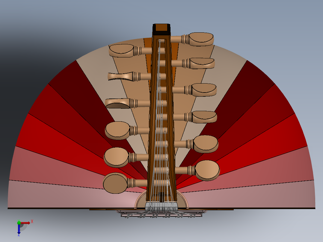 响亮的乐器俯视图