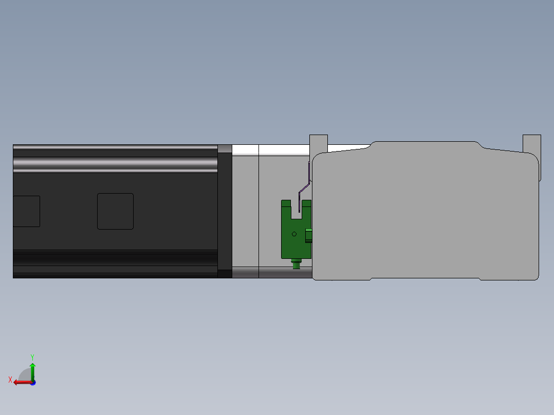 电动滑台模组STM100左折模型后视图