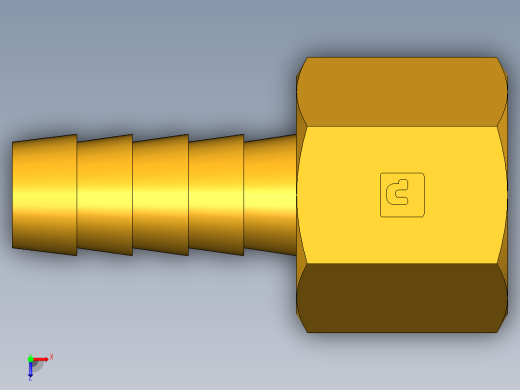 倒齿式工业管接头Hose Barb to Female Pipe 126HBL-6-6俯视缩略图