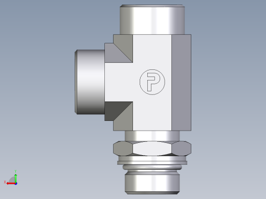 卡套式工业通用硬管接头EO_Adjustable_locknut_run_tee_LEE18LMOROMDCF后视缩略图