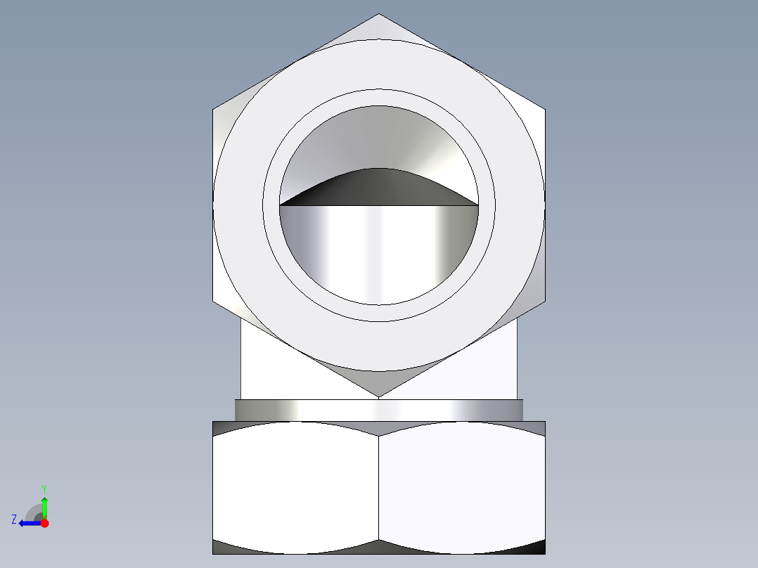 卡套式工业通用硬管接头EO_Union_elbow_W42ZL71右视图