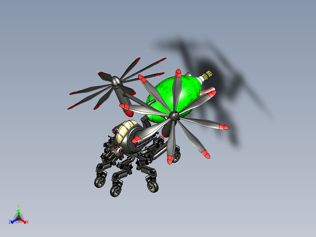 黄蜂无人机造型3D模型图纸 STEP格式