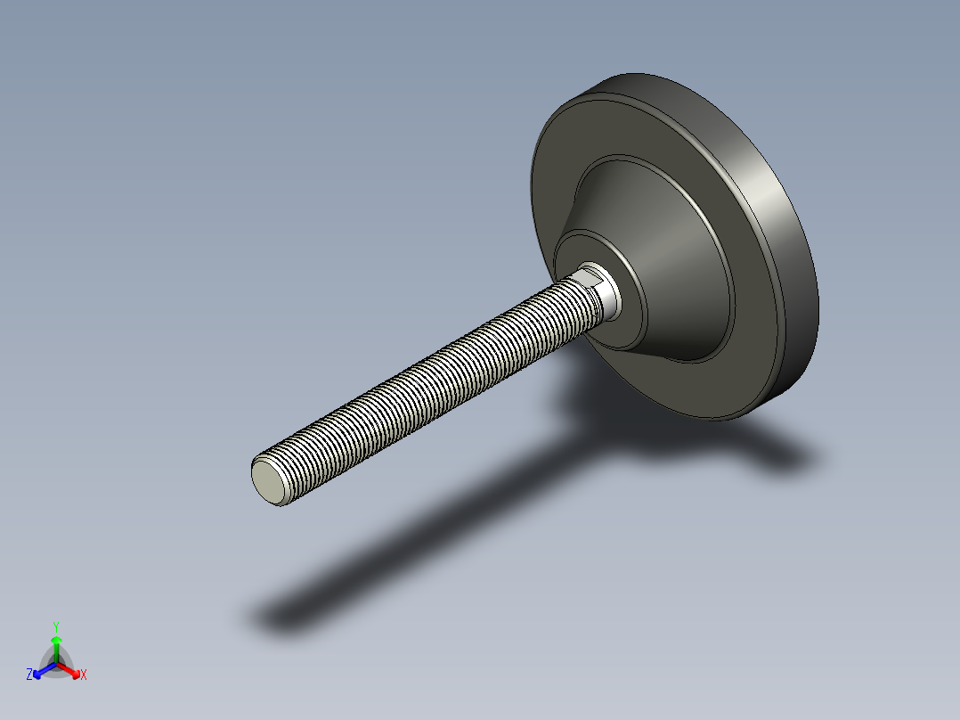 工程塑膠水平調整腳座170-3D多系列多零件图纸模型主视图
