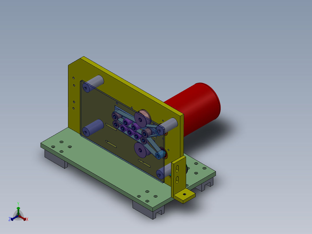 小零件射片机正等轴测图