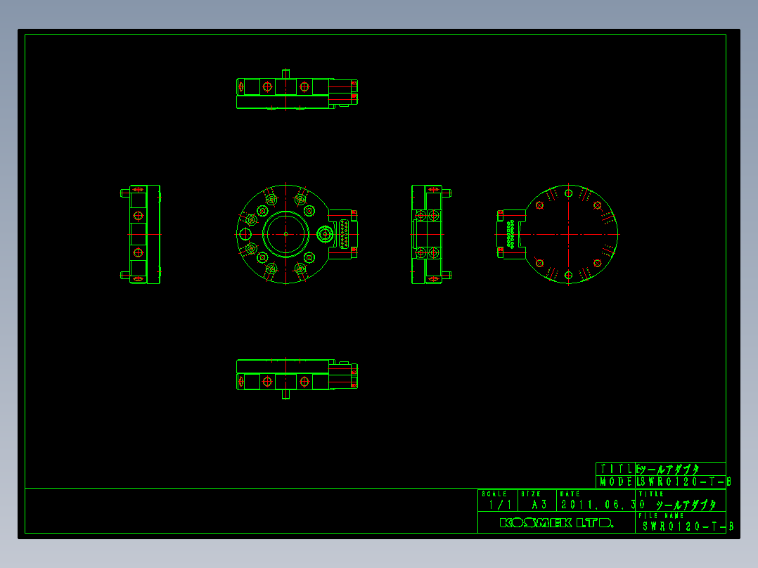 KOSMEKSWR0120-T-B多系列多零件图纸模型多系列多零件图纸模型