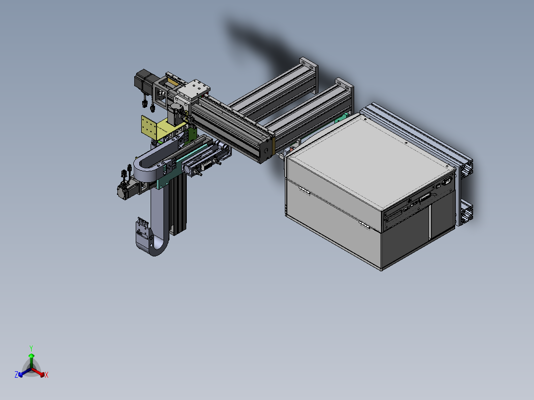 斑马打印贴标机正等轴测图