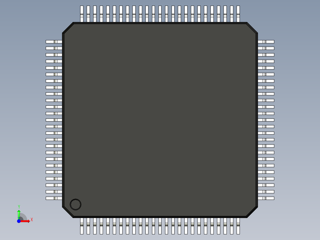 元器件3D封装TQFP100_FPT-100P-M18194前视图