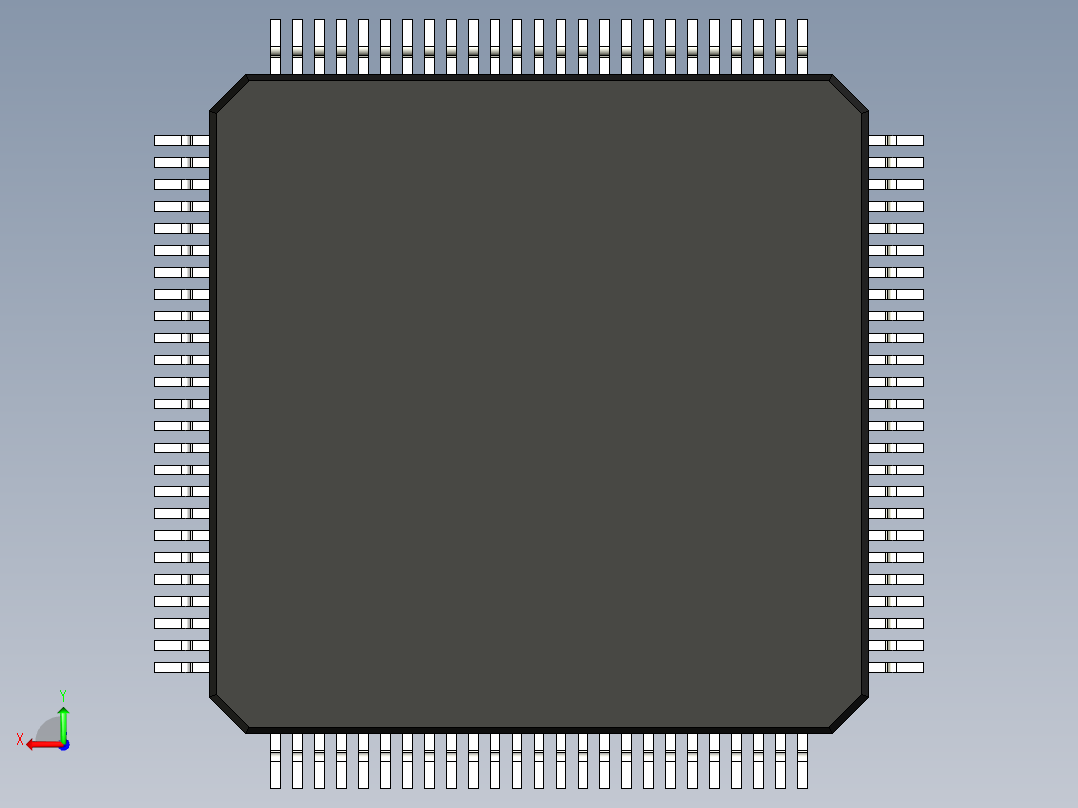 元器件3D封装TQFP100_FPT-100P-M18194后视图