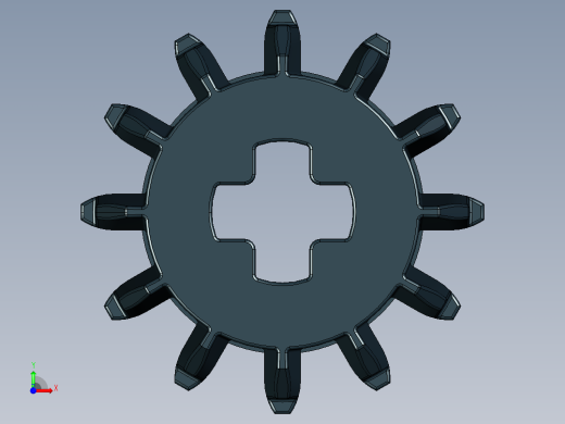 32270 - 4177431 - Black Technic Gear 12 Tooth Double Bevel.STEP前视缩略图
