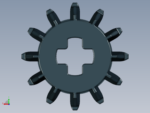 32270 - 4177431 - Black Technic Gear 12 Tooth Double Bevel.STEP后视缩略图
