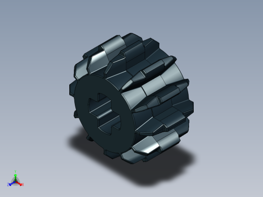 32270 - 4177431 - Black Technic Gear 12 Tooth Double Bevel.STEP正等轴测缩略图