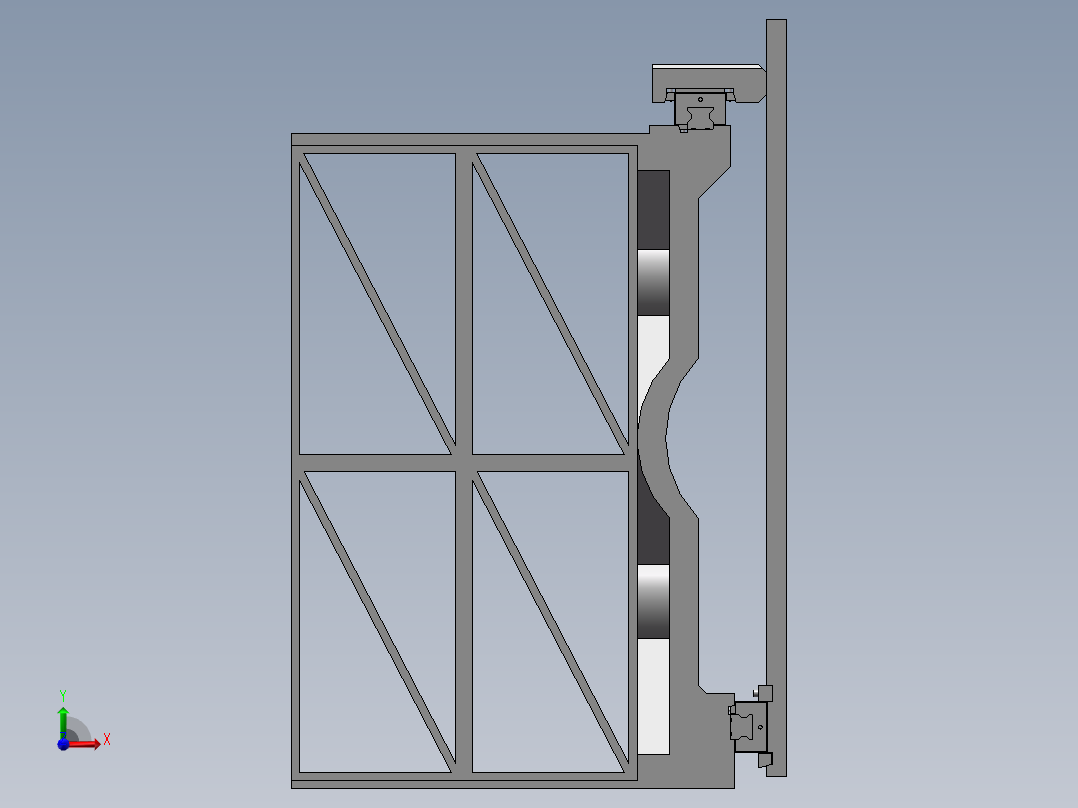 机床横梁 SW19前视图