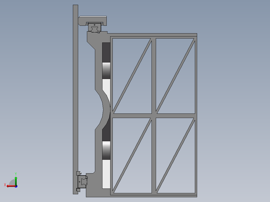 机床横梁 SW19后视图