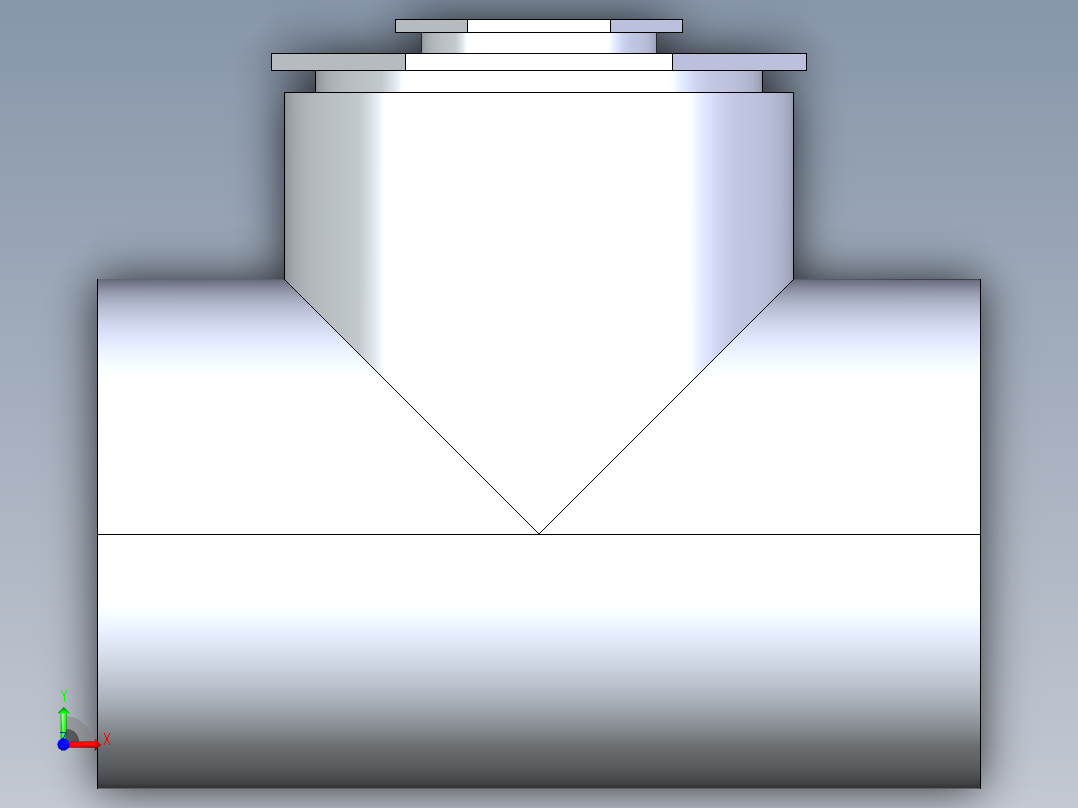 船舶管路系统SeaCor_Molded_ReducingTee_SxSxS_37J201528_6in x 2in前视图