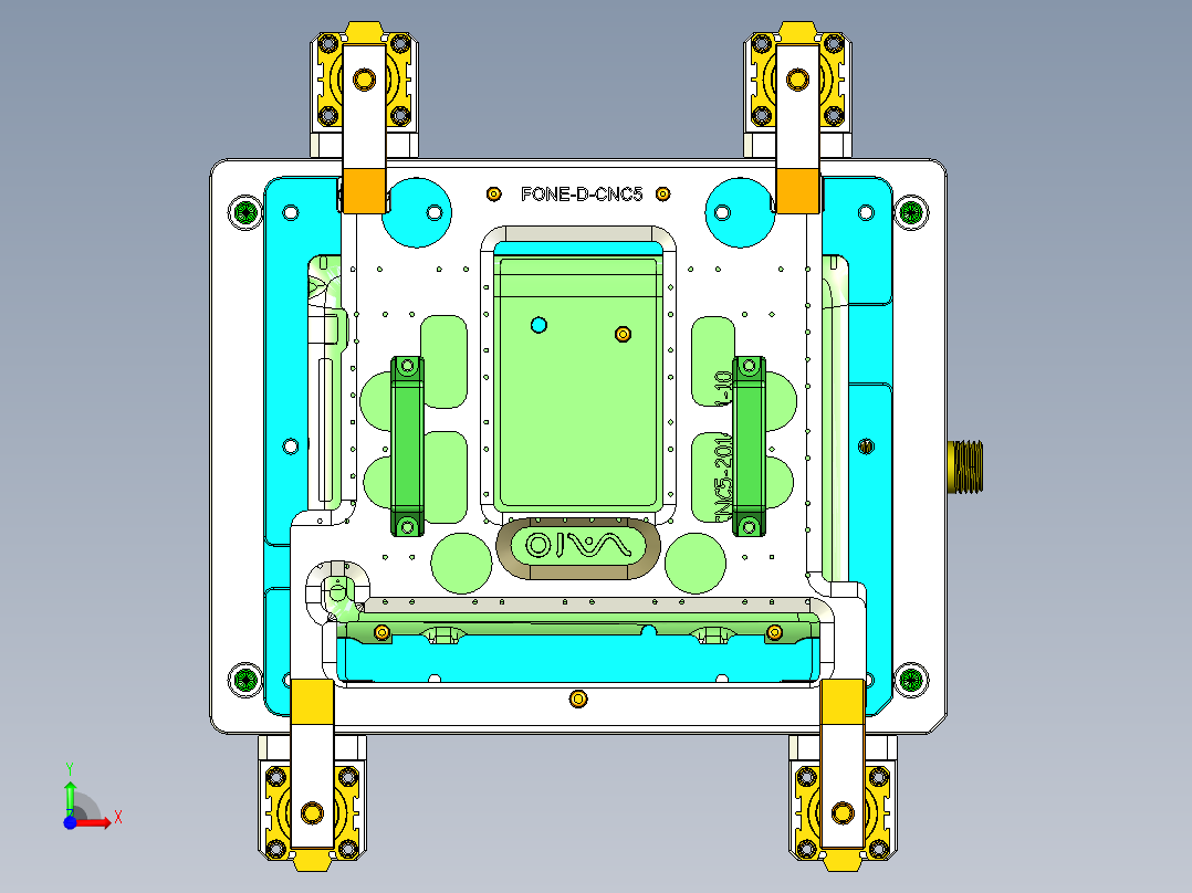 FONE-D-笔记本CNC工装夹具三维模型CNC5-1114前视图