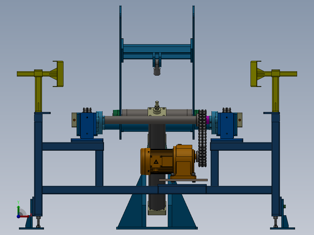 180°翻转链条线（sw18可编辑+工程图）前视图