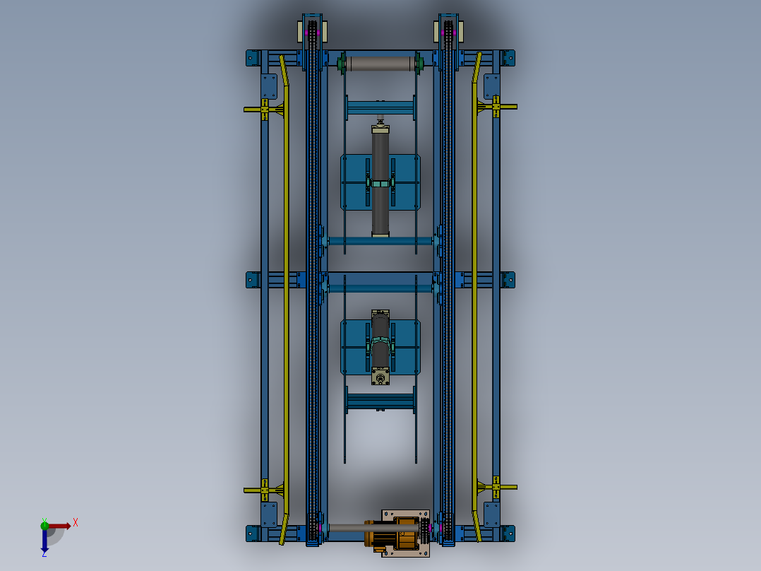 180°翻转链条线（sw18可编辑+工程图）俯视图