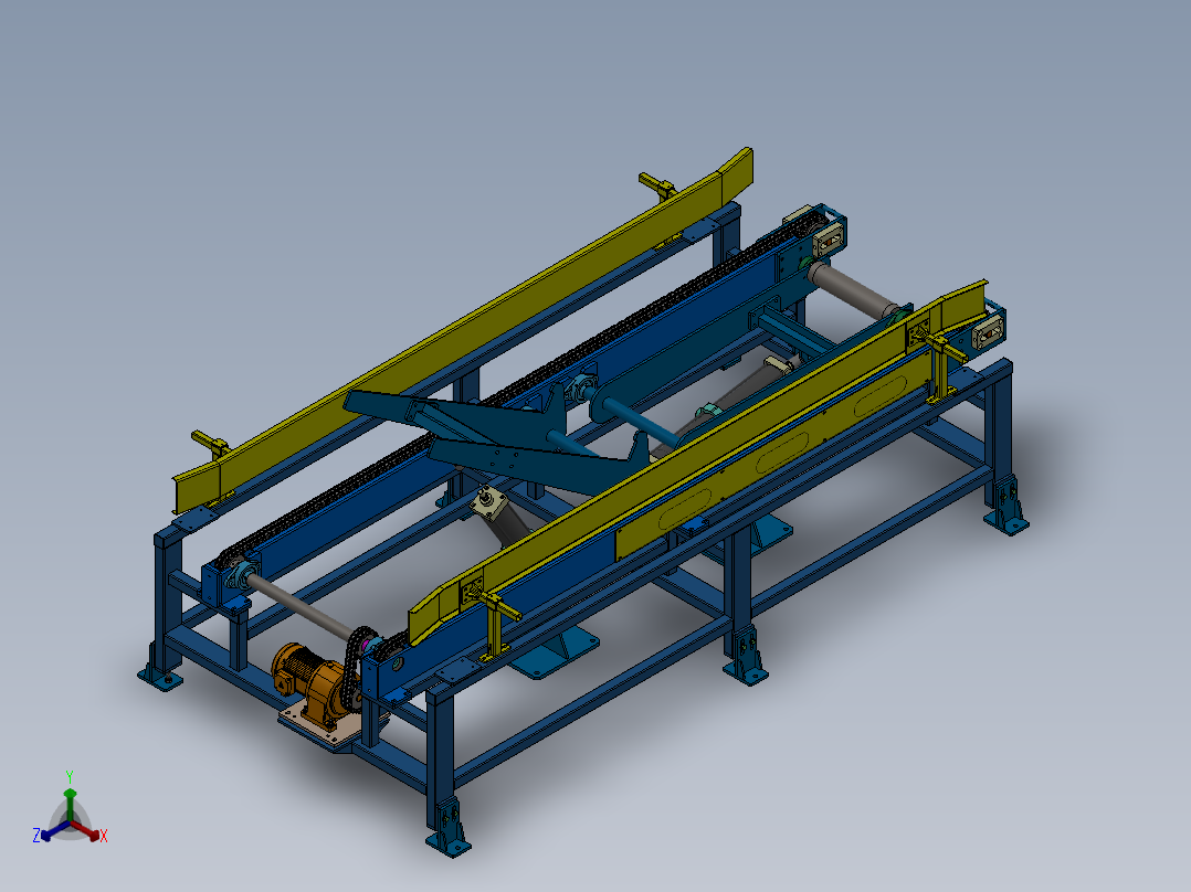 180°翻转链条线（sw18可编辑+工程图）正等轴测图