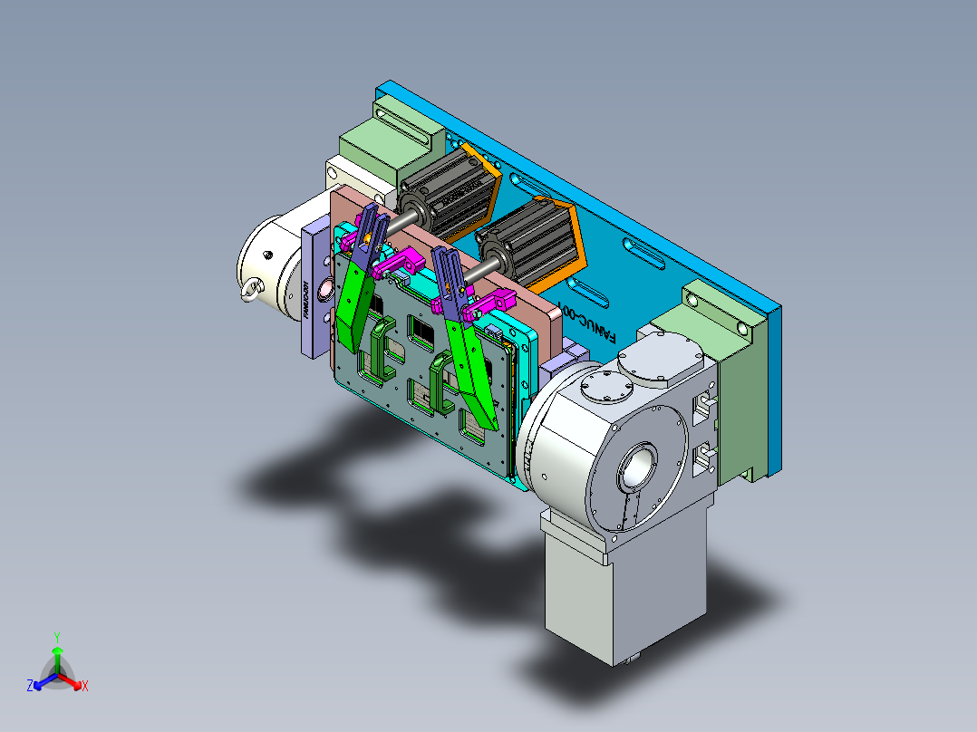显示器背壳四轴铣四周墙高PL面治具模型