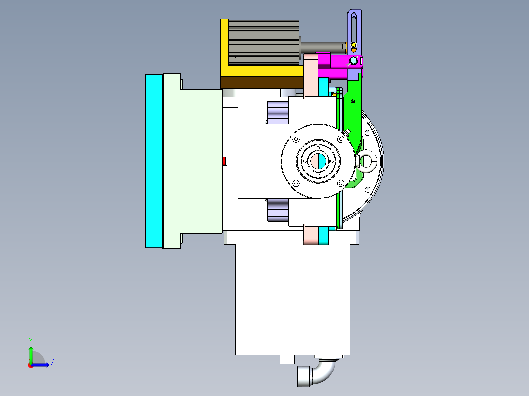显示器背壳四轴铣四周墙高PL面治具模型左视图