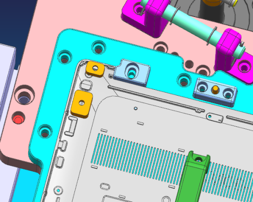 显示器背壳四轴铣四周墙高PL面治具模型缩略图