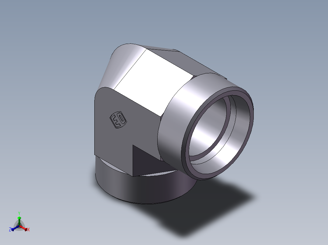 弯接头-W、1C9-45正等轴测图