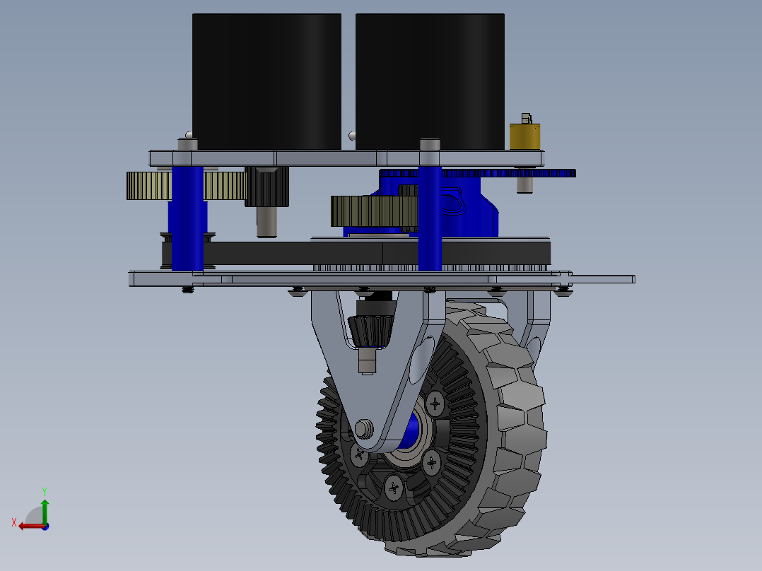 A3004241-自驱转向轮后视图