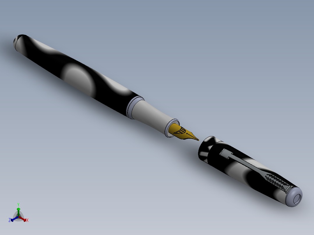 笔、中性笔、铅笔(18)正等轴测图