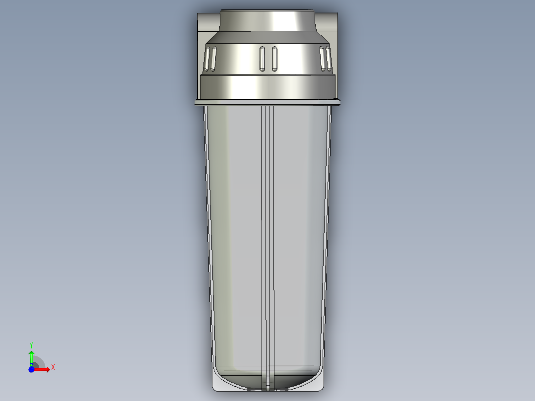 10寸透明防爆滤瓶前视图