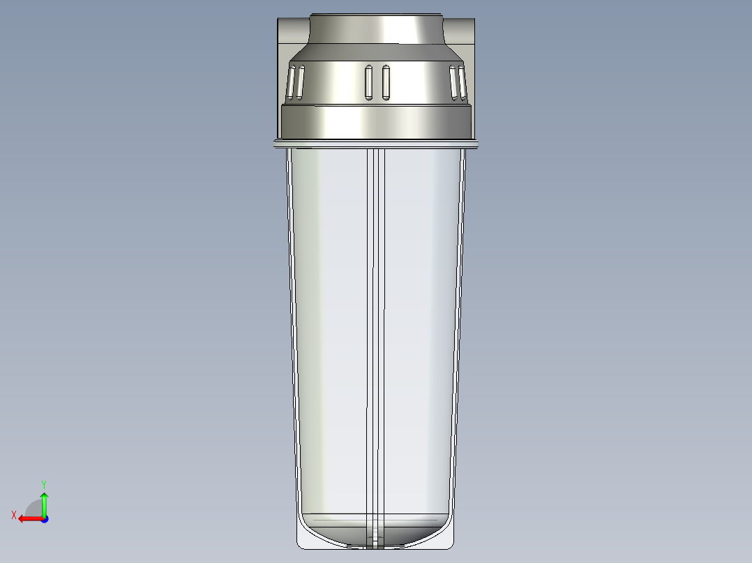 10寸透明防爆滤瓶后视图