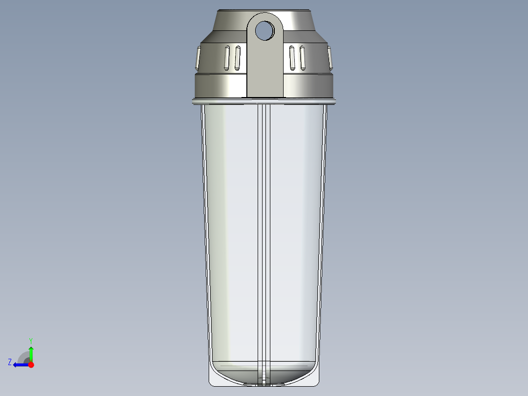 10寸透明防爆滤瓶右视图